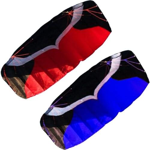 Outdoor Fun Sports New Parafoil / Stunt Kite 2m Power Nylon Red/ Blue Color Dual Line Good Flying
