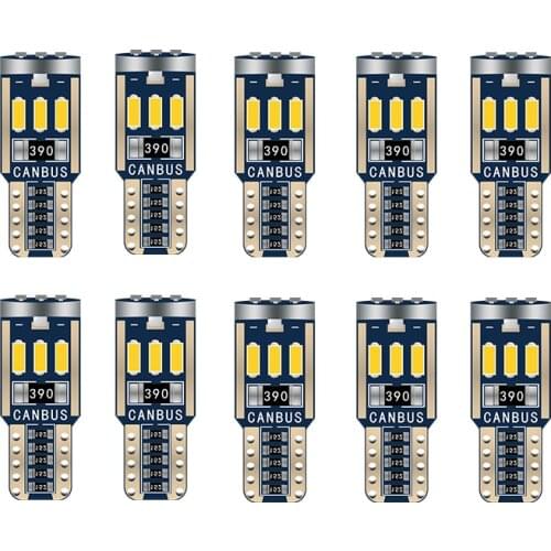 10pc T10 Led Canbus W5W Led Bulb Car Interior Light 9led 4014smd 194 168 No Error Reading Dome Light Instrument Plate Lamp 6000K