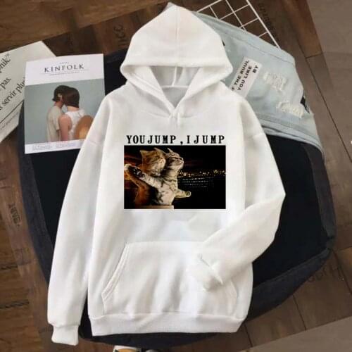 Oversized Hoodie Women Funny Titanic You Jump I Jump Print Sweatshirt Female Long Sweatshirts Hoodies Harajuku Fashion Clothing