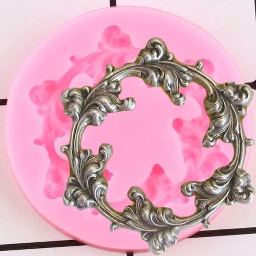 Wreath Relief Silicone Mold Wedding Fondant Cake Decorating Tools Chocolate Gumpaste Mould Candy Moulds Polymer Clay Molds