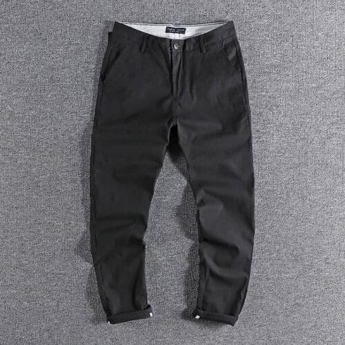 Spring and summer fine corduroy mens casual pants business fashion versatile Slim small straight pants 119