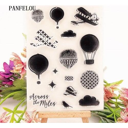 PANFELOU Hot air balloon Transparent Silicone Rubber Clear Stamps cartoon for Scrapbooking/DIY Easter wedding album