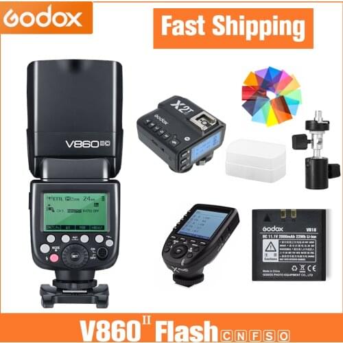 Godox V860II V860 II Li-ion Battery Speedlite Flash For Sony A7 A6000 A6300 for Canon Nikon Fuji Olympus with X2T / Xpro Trigger