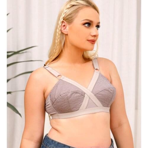 Women Full Cup Bra Thin Cup Wire Free Push Up Bras Plus Large Big Size Ladies Summer Breathable Underwear Womens Lingerie 110 F