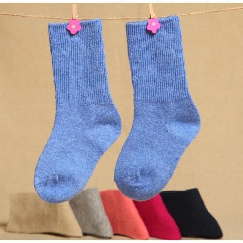 Upset the baby socks in winter Pure color wool tube warm baby socks 1 to 3 years old baby 10pcs=5pair free shipping