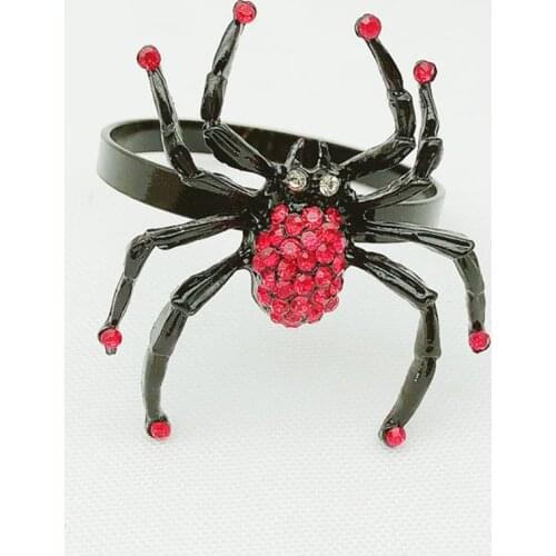 12PCS/Halloween spider napkin ring table top decoration western food etiquette accessories