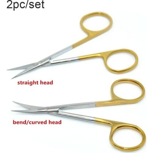 2pcs Nose Equipment cosmetic surgery gauge Ophthalmic Surgical Caliper tools Double eyelids stainless cut canthus Fine Scissors