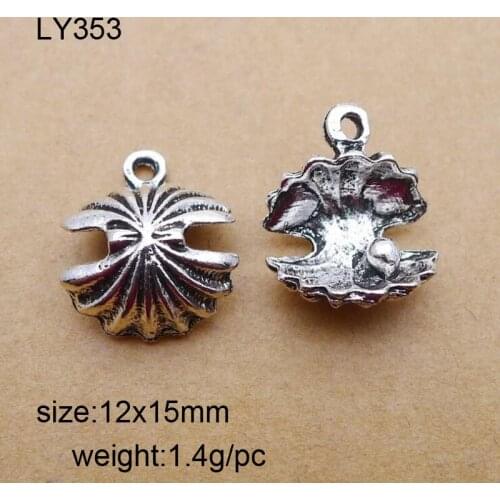 50pcs Antique Silver Alloy Conch Shell Charms Pendants For Bracelet Necklace Jewelry Making DIY Handmand Craft 12x15mm