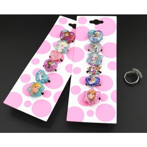 6 pcs Disney Frozen Princess elsa Anna Love Childrens Ring baby girls Adjustable Size Ring