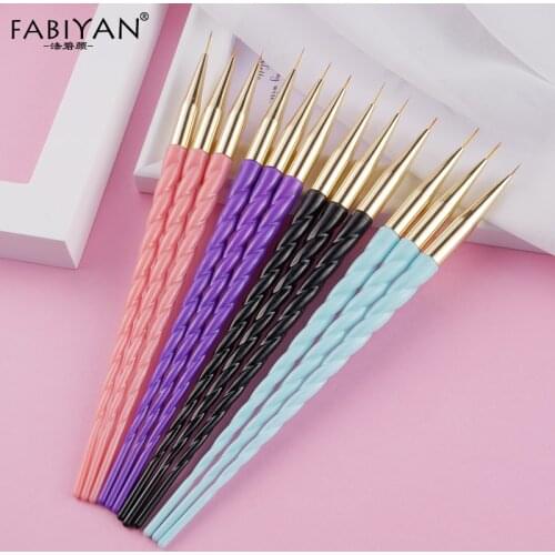 7/9/11mm Line Pen Drawing Painting Flower Nail Art Brush Acrylic UV Gel Manicure 3D DIY Tips Stripes Lines Design Tools Set
