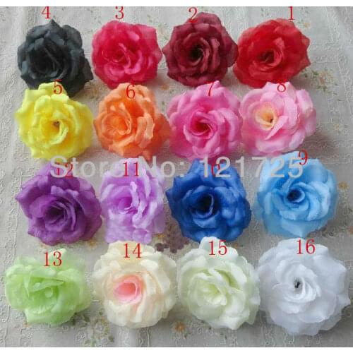 8cm/3.15" Artificial Silk Rose Flower Heads Wedding Christmas Party 16 Colors Diy Jewlery Brooch Headwear