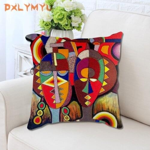 Africa Series Oil Painting Abstract Art Print Cushion Creative pillowcase Decorative Pillows Home Decor Throw Pillow No Filler