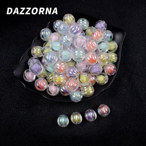 20/40/60/80/100Pcs/lot Acrylic Beads AB Color Round Thread Loose Beads for Diy Jewelry Making Bracelets Necklace Accessories