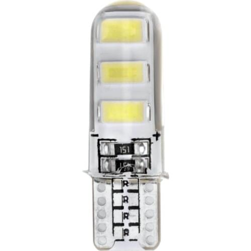 100pcs Auto T10 W5W LED car Bulbs 194 5630 6smd COB Silicone Shell Car interior Reading lamp Silica Gel Wedge Wholesale