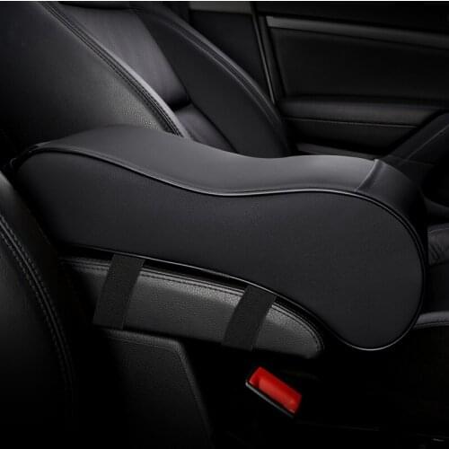 Car Central Armrest Leather Pad Black Auto Center Arm Rest Seat Box Mat Cushion Pillow Cover Vehicle Protective Styling