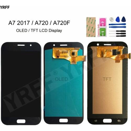 For Samsung Galaxy A7 2017 A720 A720F SM-A720F LCD Display Touch Screen Digitizer Assembly Repair Parts TFT/OLED Good Quality