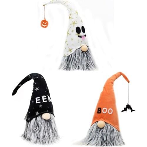 Halloween Gnomes Tomte Elf Figurine Gnome Faceless Plush Doll Swedish Gnome Nisse Table Decoration for Kids/Women/Men