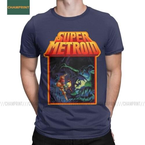 Super Metroid Men T Shirt Samus Wars Aran Prime Snes Ridley Zebes Game Novelty Tee Shirt Short Sleeve T-Shirt Cotton Summer Tops