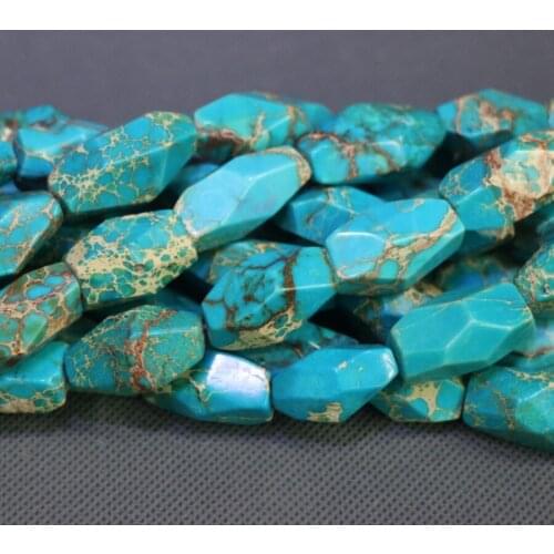 Kindgems Emperor Imperial Aqua Beads Gems Stone Beads Strand 15"/Diy For Jewelry Making for Women Freeform Cut Shape Smooth