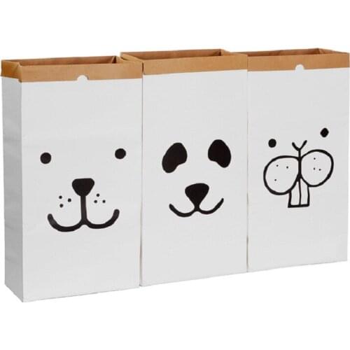 INS Popular Heavy Kraft Paper Bag Creative Children Room Organizer Storage Bag For Toy And Baby Kids Clothing Home Debris Bags