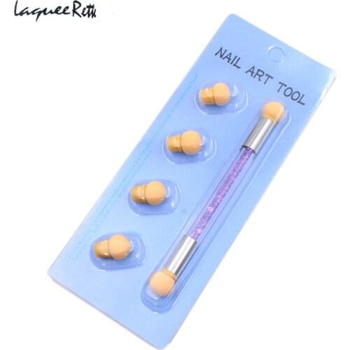 Nail Tools Gradient Halo Stains Pen Color Light Therapy Point Color Plastic Sponge Pen Double Washable Can Replace 4 Head Gel UV