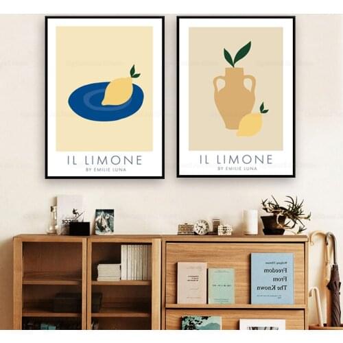 Lemon Canvas Painting Prints Kitchen Wall Art Decor Vinatge Lemon Gallery Fruit Poster Pictures Home Room Wall Decoration Poster