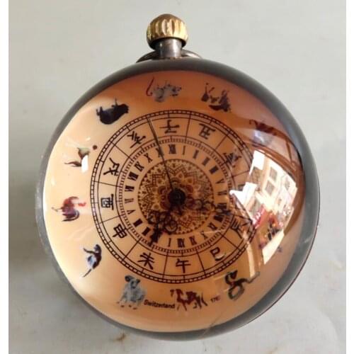China brass archaize twelve zodiac Pocket watch crafts statue