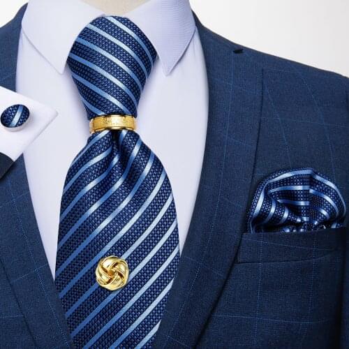 Classic 8cm Ties For Men Silk Tie Business Necktie For Men Suit Cravat Wedding Party Tie Handkerchief Tie Tack Men Gfit DiBanGu