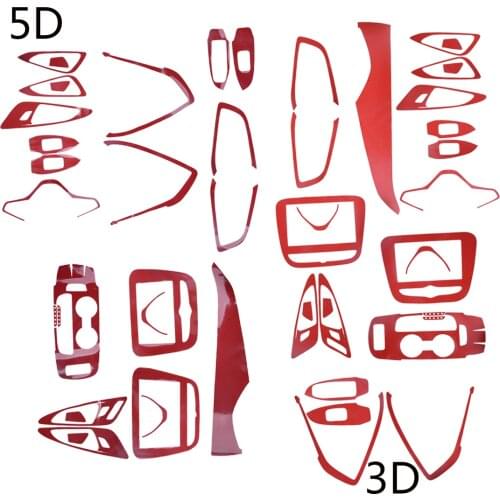 1 Set Red Car Interior Decor Trim Sticker Door Handle Gear Air Panel LHD Fit for Chevrolet Malibu 2016 2017 2018 2019 3D/5D