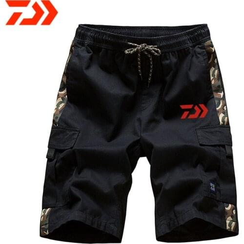 Daiwa Summer Mens Sports Outdoor Hiking Pants Beach Shorts Cotton Loose Shorts Casual Fishing Pants Mens Large Size Pants