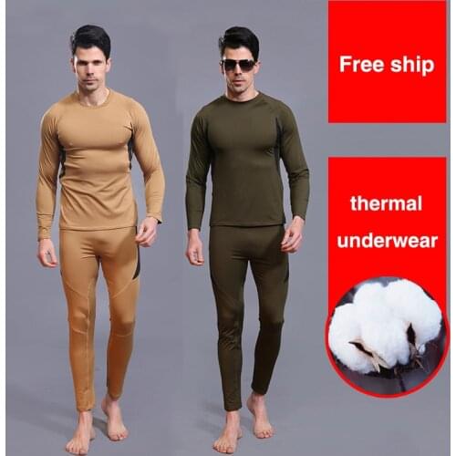 Hot Sale 2020 New Thermal Underwear For Men Long Johns Winter Male Thermo Shirt+pants Set Warm Thick Fleece Size S-XXXL