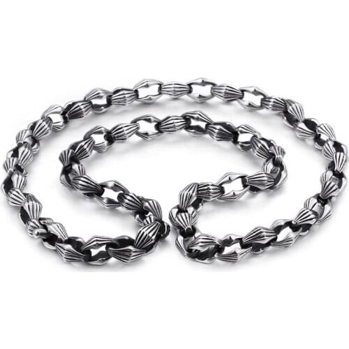 Personality rough arrogant necklace mens exaggerated titanium steel necklace