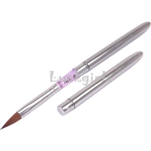 NO.8 Nail Art Brushes Design Set Dotting Painting Drawing Polish Brush Pen Tools Portable folding