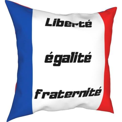 France Motto Square Pillow Cases 14 July Bastille National Day French Flag Cushion Cover Funny Decor Pillowcase for Sofa 45x45cm