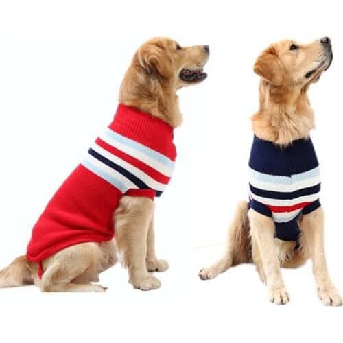Large Dog Clothes Autumn Winter Dog Sweater Thickening Warm Knitting Dog Pullover Pet Clothes For Golden Retriever Border Collie