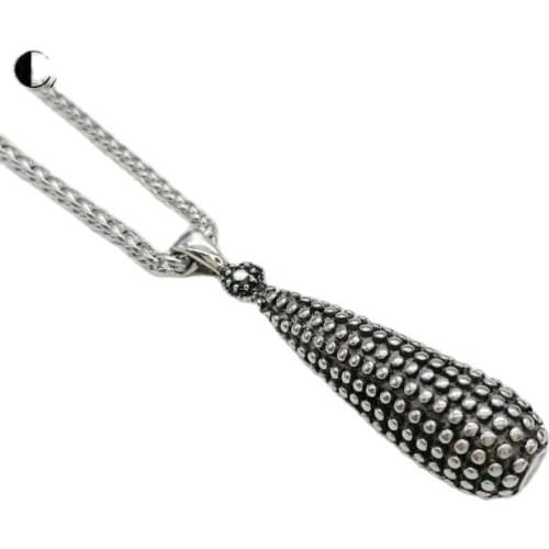 New 316L stainless steel warrior tool mace charm pendant necklace vintage cz stone necklace fashion jewelry CARA0417
