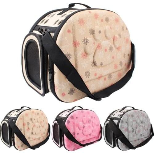 Small Pet Sided Carrier for Dogs Cats Travel Bag Folding Carrier Cage Collapsible Crate Tote Handbag Portable Tools