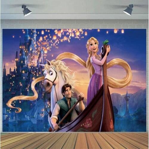 Customize Cartoon Hair Princess Photography Background Live Backdrop Children Birthday Party Decoration Tapestry Photo Studio