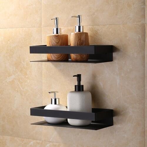 Bathroom Shelf 304 Stainless Steel Shower Rack Corner Shelf Square Bath Shower Shelf Wall Mounted Black Storage Organizer Rack