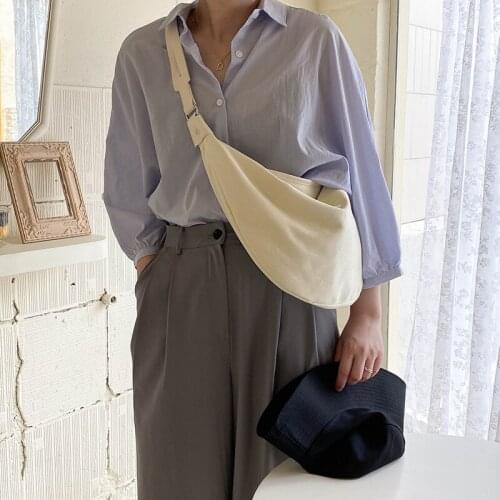 Casual Women bags new fashion shoulder bag large capacity canvas dumpling bag 01-SB-jzdlfb