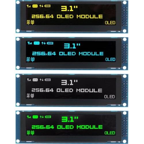 Real OLED Display 3.12" 256*64 25664 Dots Graphic LCD Module Display Screen LCM Screen SSD1322 Controller Support SPI