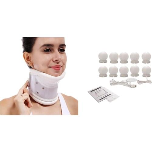 1 Set LED Mirror Light Makeup Mirror Make Up Lamp 10 Bulbs Kit & 1 Pcs Cervical Neck Collar with Chin Support S