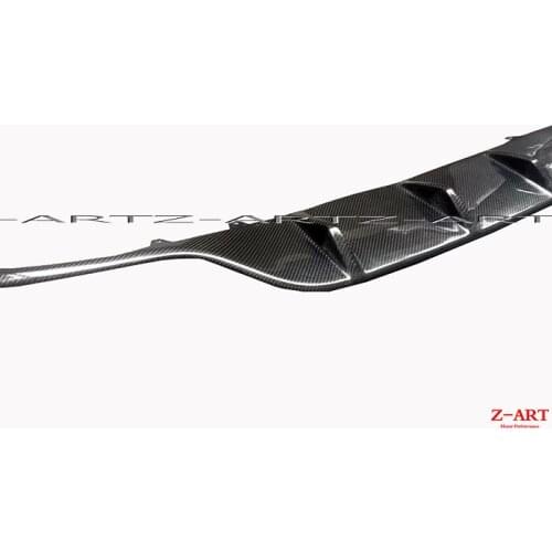 Z-ART rearl carbon fiber rear diffuser for Mercedes-benz C class 2015-2017 W205 Dry carbon fiber rear lip + exhaust pipes trim