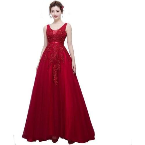 Fashion Tulle Illusion V-neck Formal Evening Dresses Robe De Soiree Elegant Lace Embroidery Party Prom Gown Host Dress