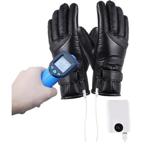 2020 New Winter Electric Heated Gloves Windproof Cycling Warm Heating Touch Screen Skiing Gloves USB Powered For Men Women