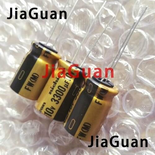 10pcs NEW NICHICON FW 3300UF 10V 12.5X20MM audio Electrolytic Capacitor 10V3300uF filter amplifier 10v 3300UF 3300UF/10V