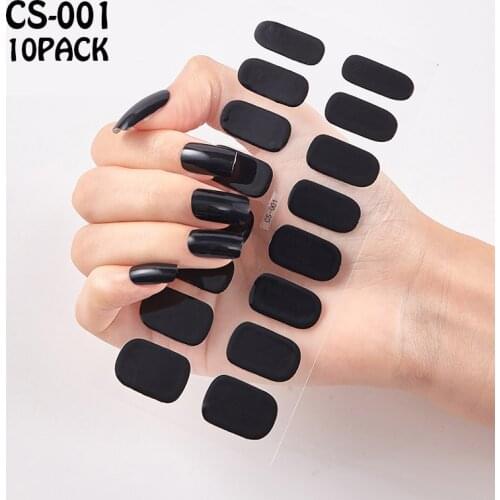 10pcs/pack Pure Color Nail Wraps Full Cover Nail Art Decoracion Unas Manicure Adhesive Polish Nail Tips Valentine Gift Wholesale