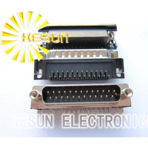 100pcs/lot Nextron DR25 Male Black 2.77mm Serial PCB D-Sub Connector ,Standard Right Angle 1U Gold High Quality