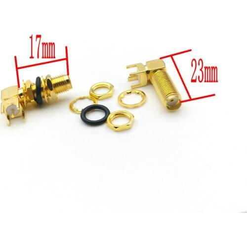 30PCS COPPER PC Board PCB Mount SMA Female Jack Nut Bulkhead Right Angle Connector ADAPTER