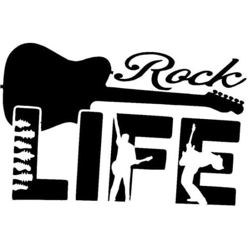 15.2CM*10CM Interesting Rock Life Guitar Vinyl Black/Silver Car Sticker